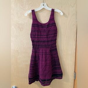 Jessica Simpson Purple and Black Low-Back Striped Mini Dress